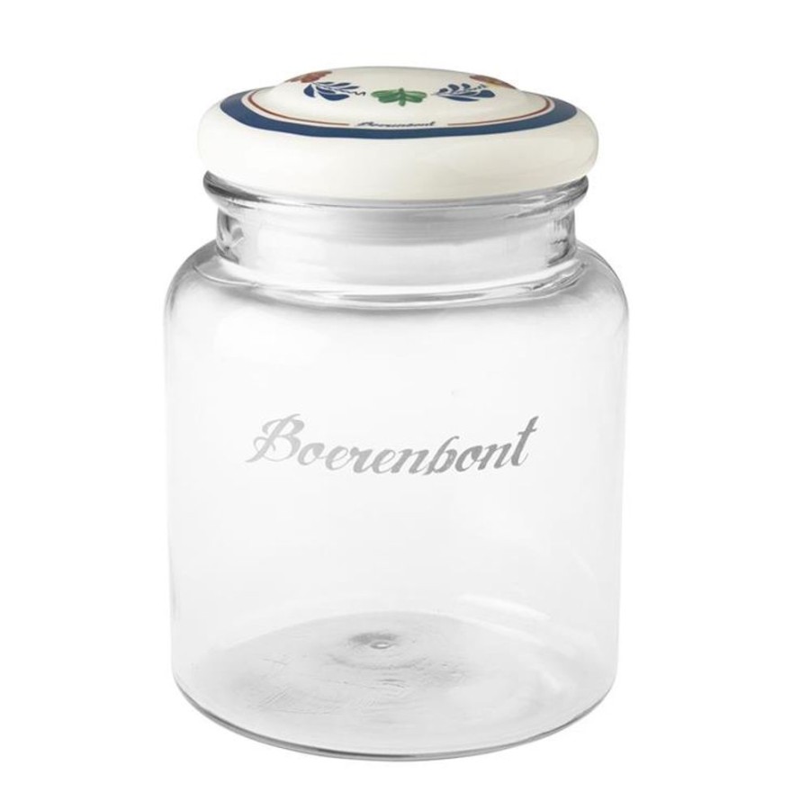 Servies Royal Boch | Boerenbont Voorraadpot Glas Rond 2,5L.