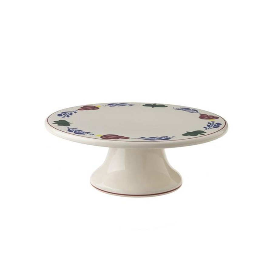 Servies Royal Boch | Boerenbont Taartplateau Op Voet 23Cm.